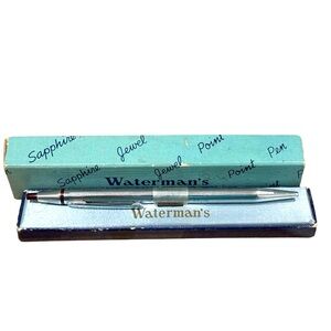 Vintage Waterman’s Sapphire Jewel Point Silver Pen
